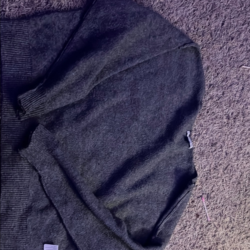 American Eagle Outfitters Dark Gray Off-the-Shoulder Sweater